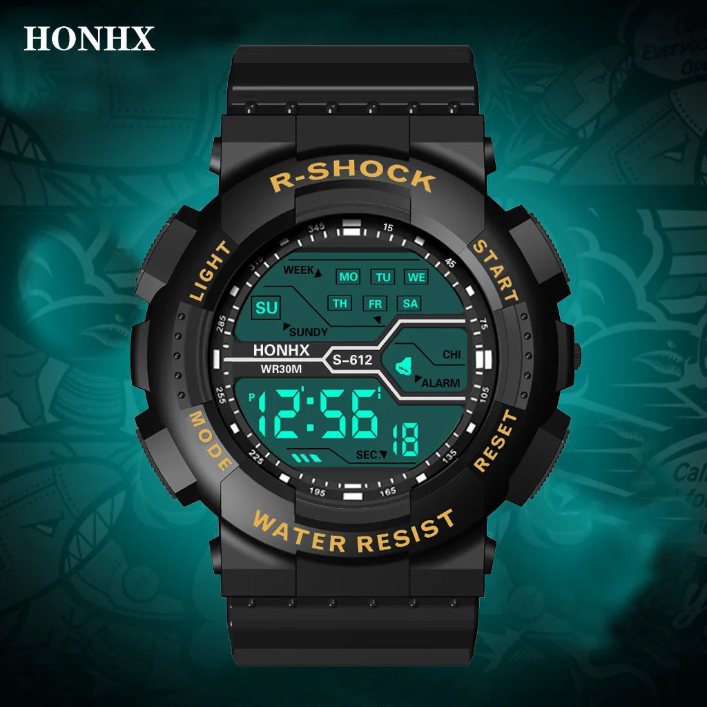 Men's Sport Watch - Multifunction Large LED Screen Electronic & Waterproof