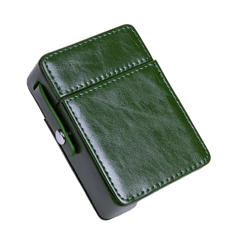 Waterproof Leather Cigarette Lighter Holder Box Travel Case