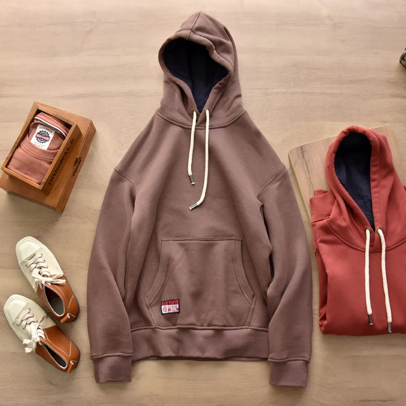 Vintage Solid Color Washed Heavyweight Hoodie