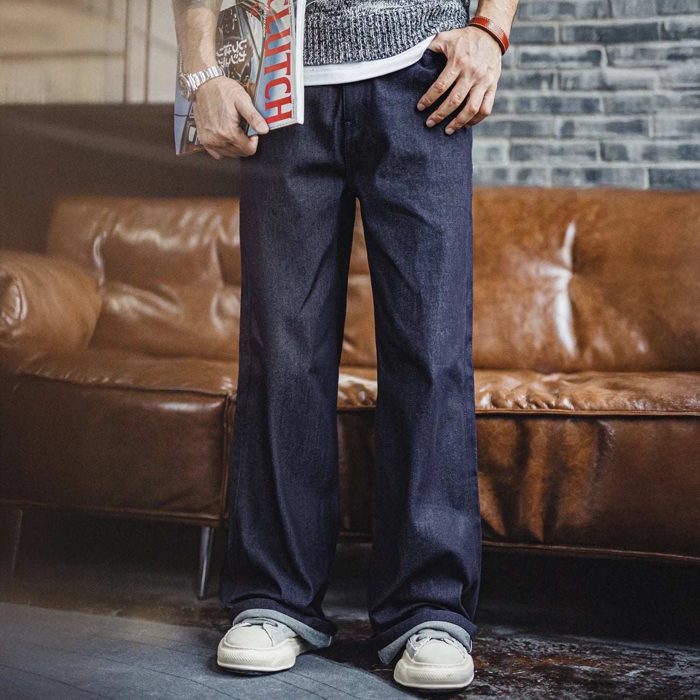 15.6oz Wide Leg Raw Selvedge Denim Jeans