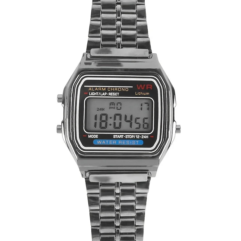 Stainless Steel Band LED Digital Sports Watch