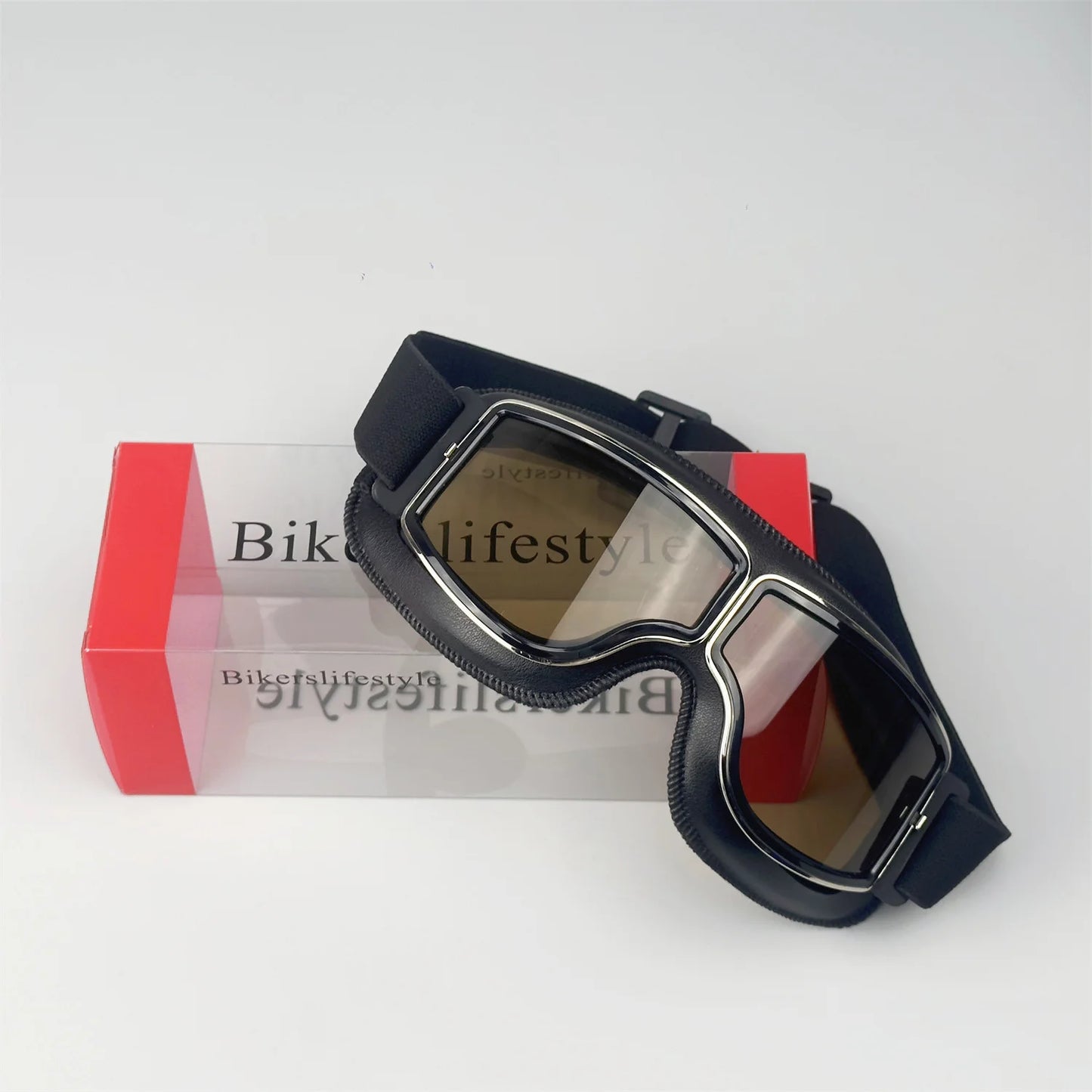 Windproof Retro Motorcycle Glasses - Universal Leather Sunglasses