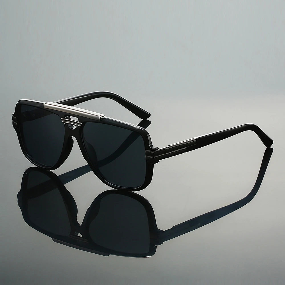 Double Bridge Pilot Shades - Oversized Anti-UV Sunglasses