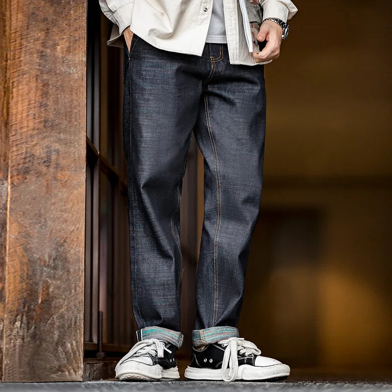 13.5oz Heavyweight Selvedge Raw Denim Jeans - Cotton Straight Leg