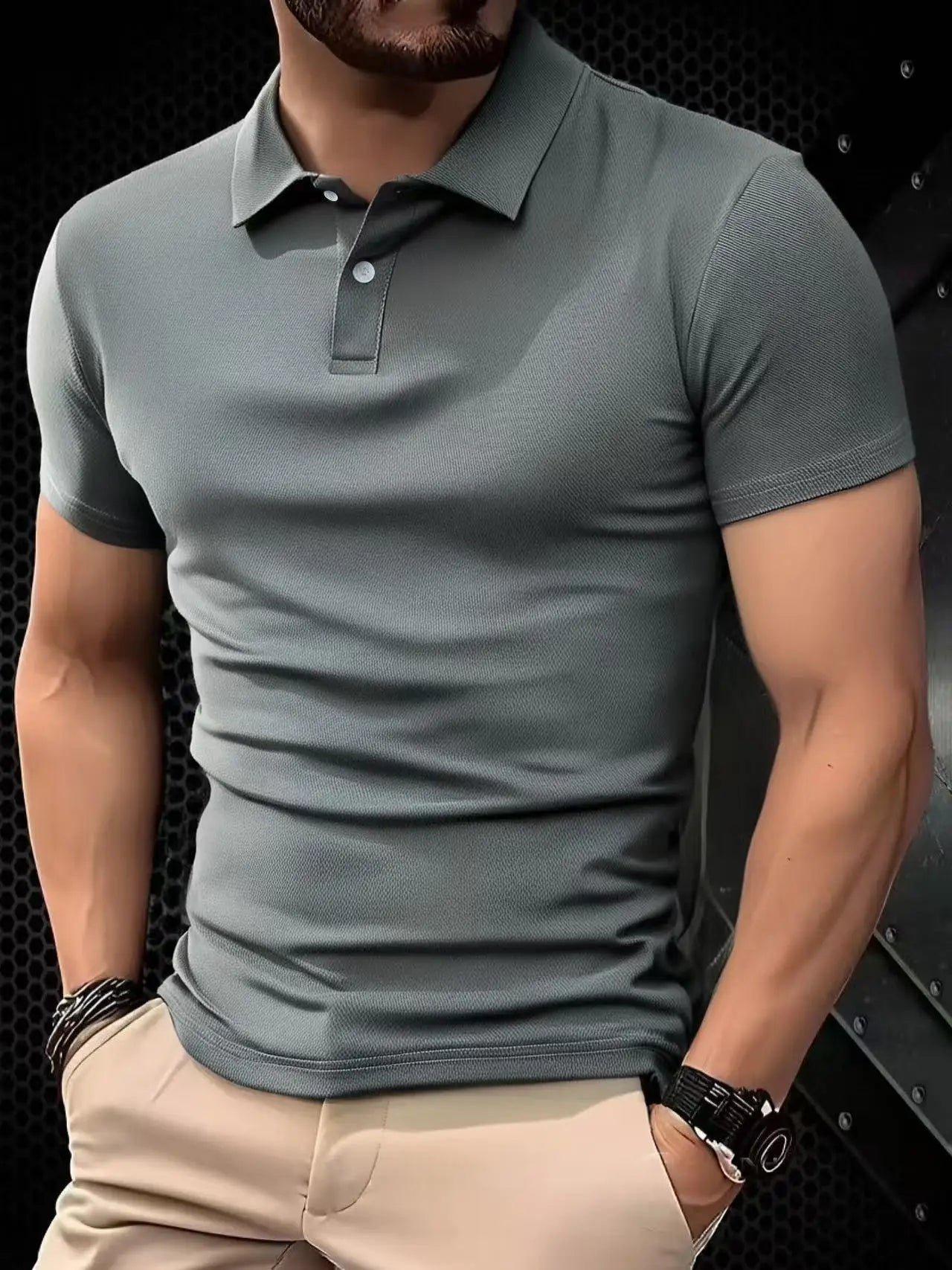 Solid Color Ultra-Light Breathable Polo Shirt for Men