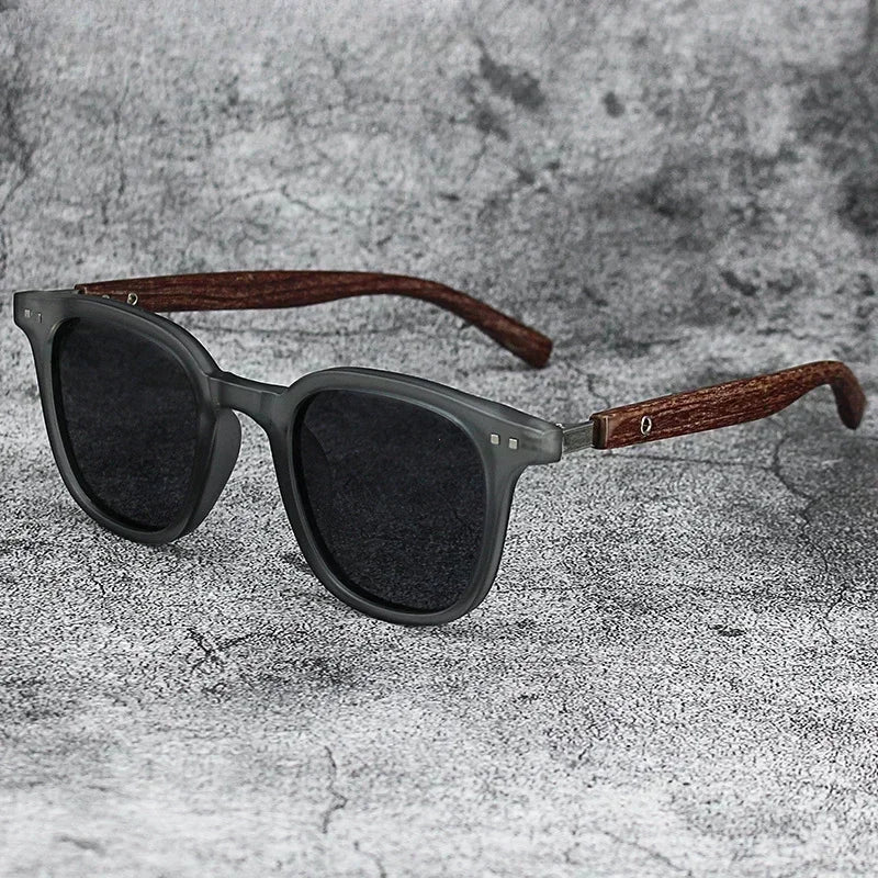 Retro Wood Grain Polarized UV Sunglasses