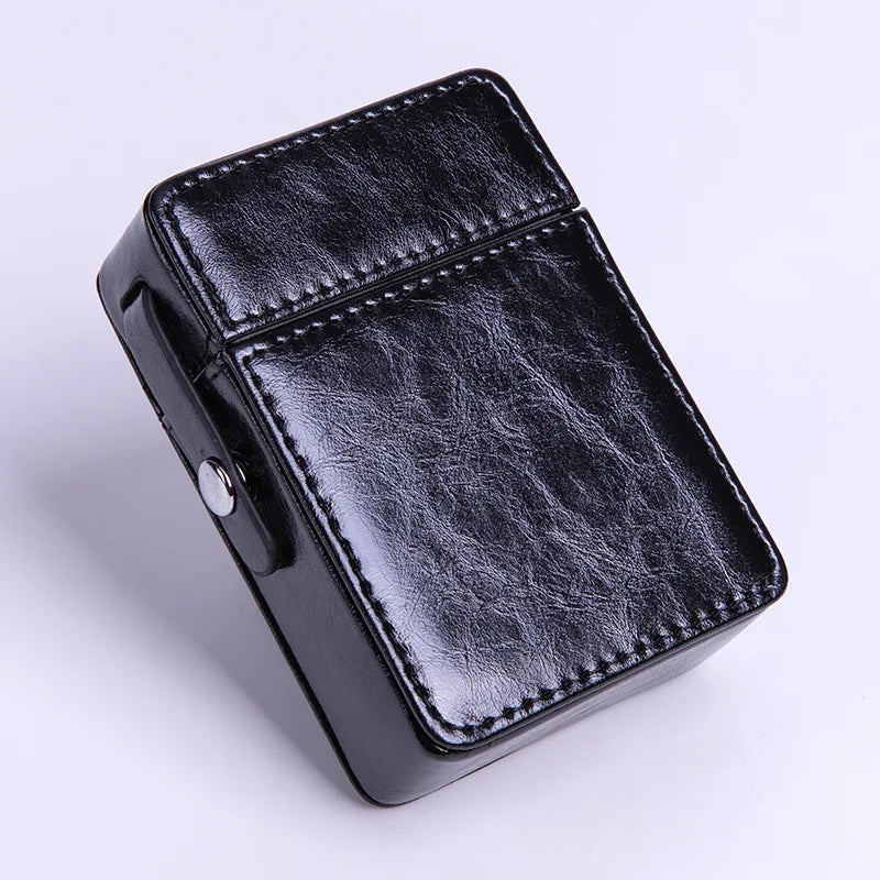 Waterproof Leather Cigarette Lighter Holder Box Travel Case