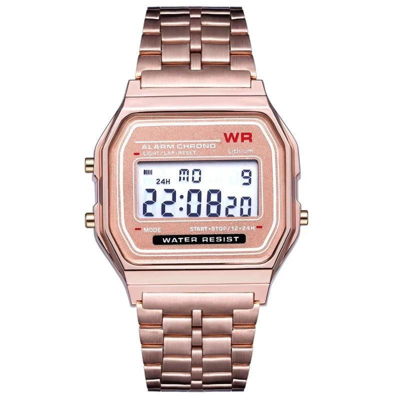 Stainless Steel Band LED Digital Sports Watch