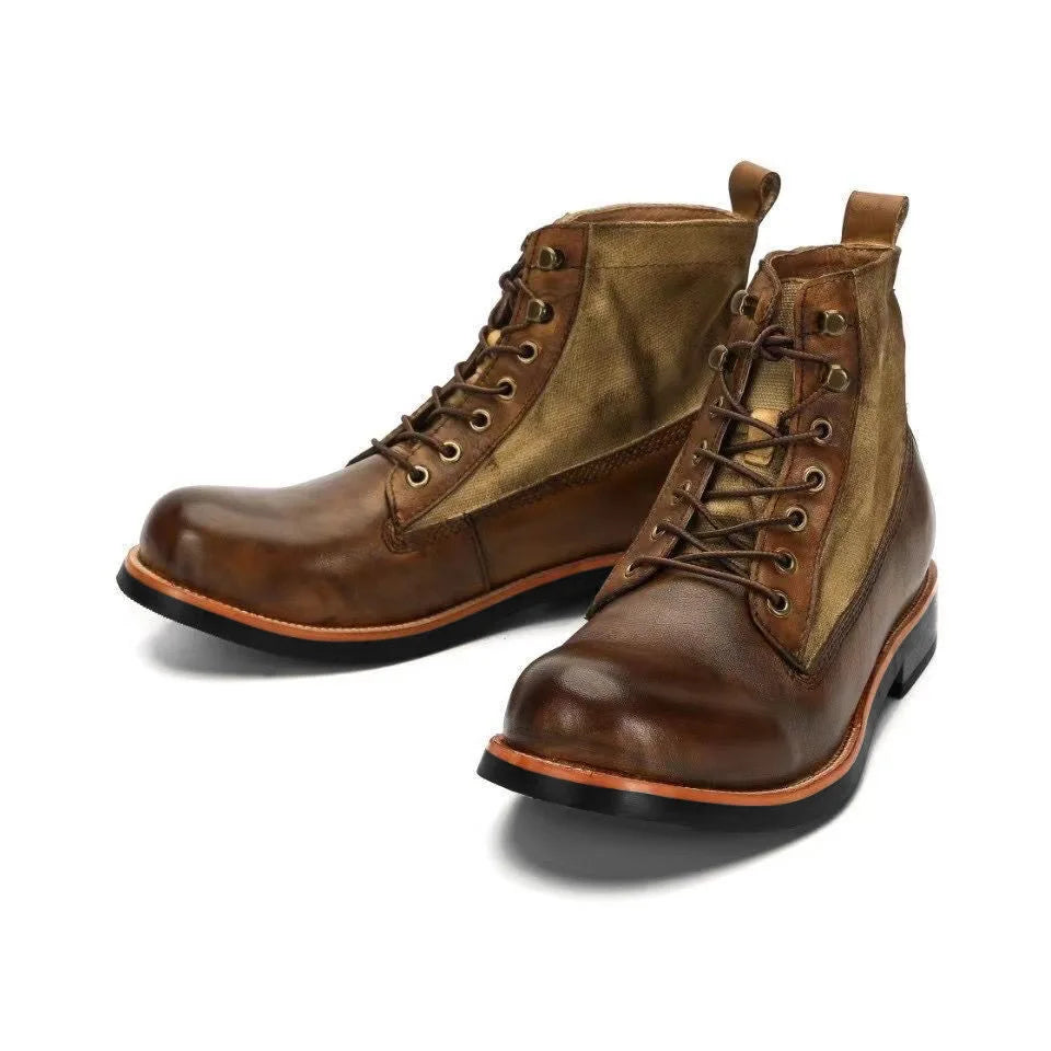 Men's Handmade Brown Ankle Boots