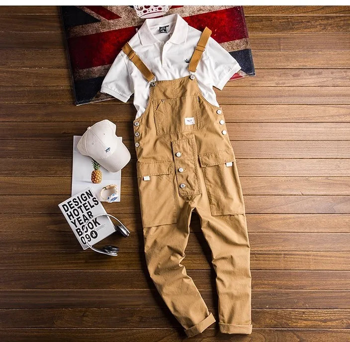 Men's Cargo Jumpsuit Overalls - Cotton