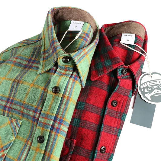 Men's Vintage Heavyweight Plaid Wool Shirts