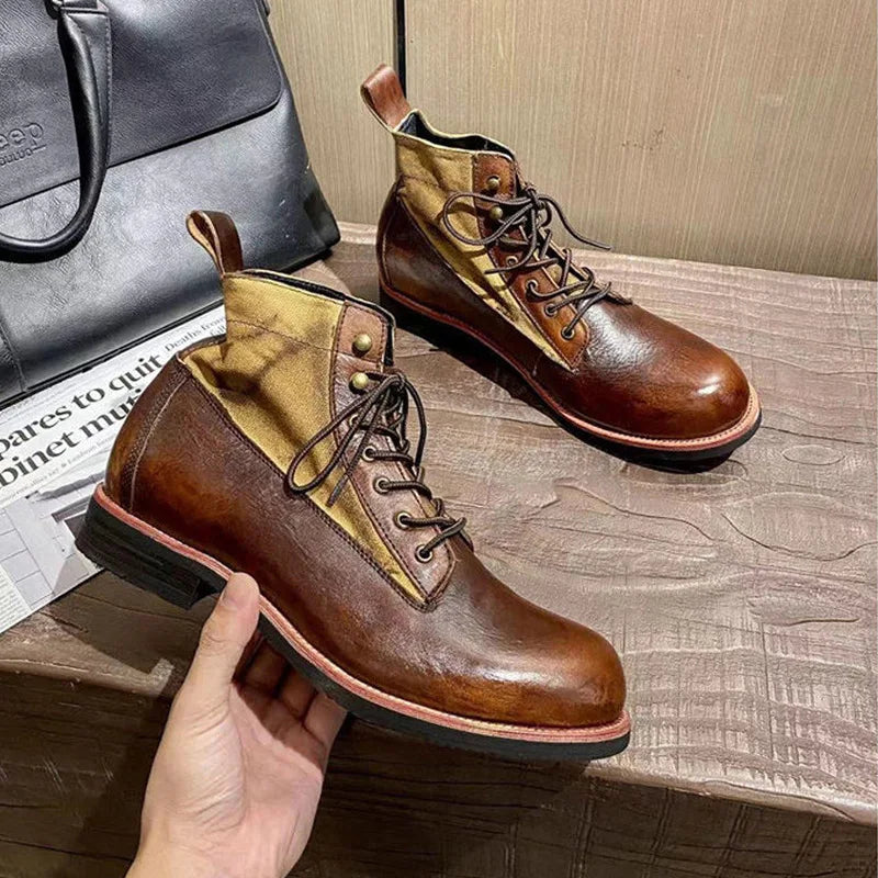 Men's Handmade Brown Ankle Boots