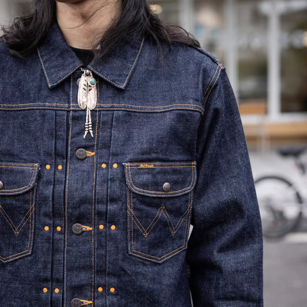 11MJ Jean Jacket Rugged Vintage Aesthetic 18oz Selvedge Denim Men's Jacket Onewash