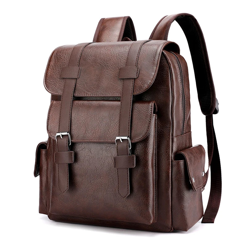 Men's Leather Backpack - Large
