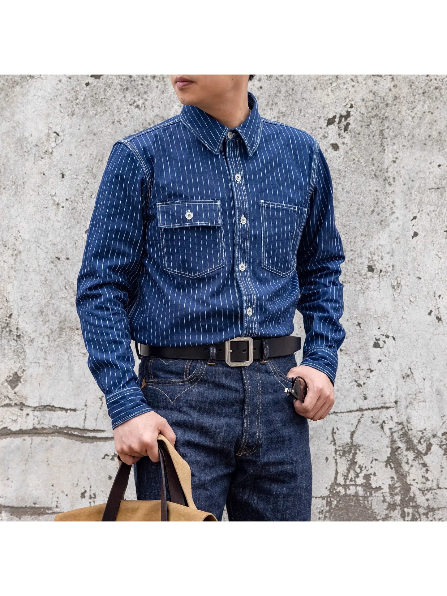 12oz Wabash Striped Work Shirt - Vintage Americana