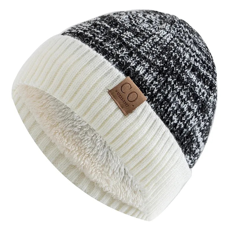 Two-Tone Winter Hats - Fur Lined Beanies