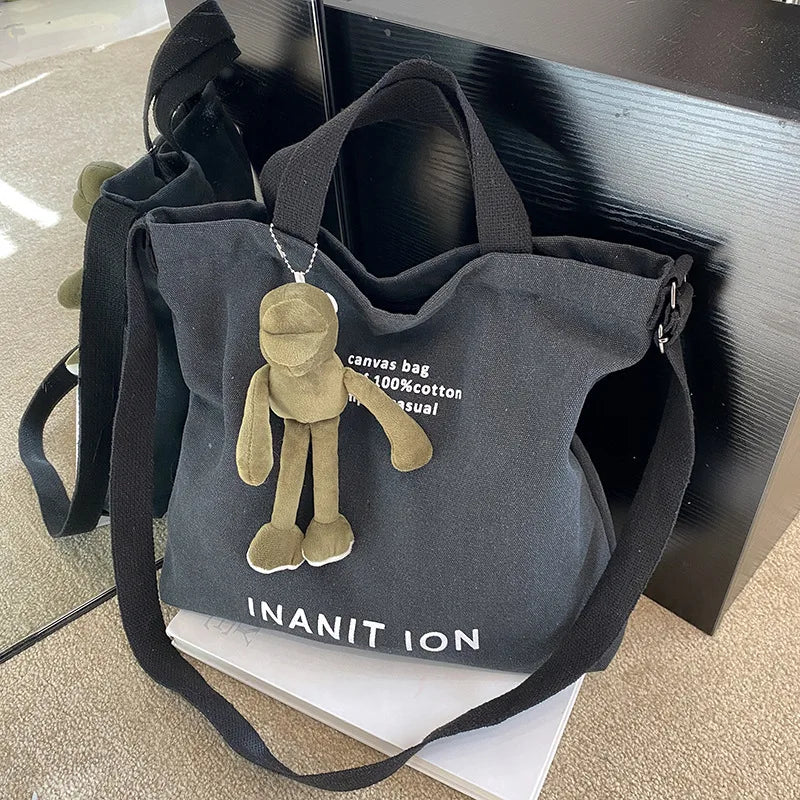 Unisex Japanese Canvas Thick Handbag Satchel