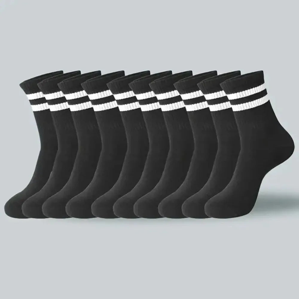 Men's Striped Breathable Sports Socks - Sweat Absorbing