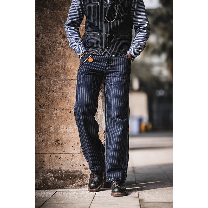 Men's Wabash American Vintage Jeans - Striped Denim