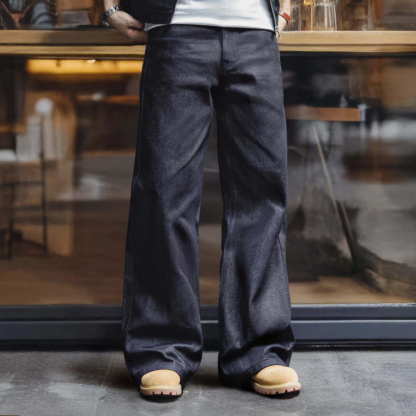 15.6oz Wide Leg Raw Selvedge Denim Jeans