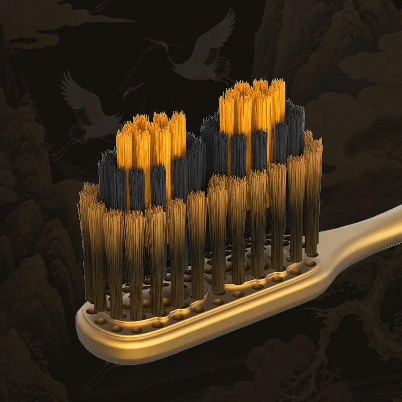 Black Gold Series Twin Peaks Convex Soft Hair Toothbrush Sets