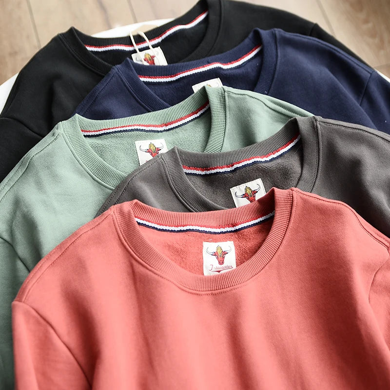 Basic Solid Color Washed Sweatshirts
