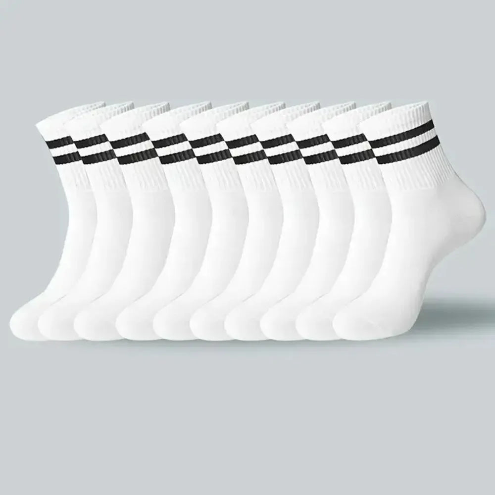 Men's Striped Breathable Sports Socks - Sweat Absorbing