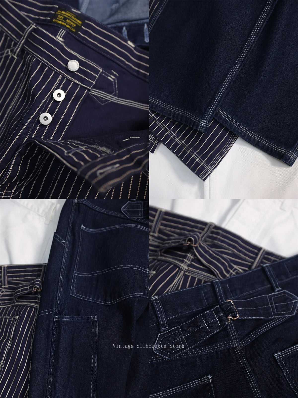 Men's Vintage Striped Denim Wabash Carpenter Pants