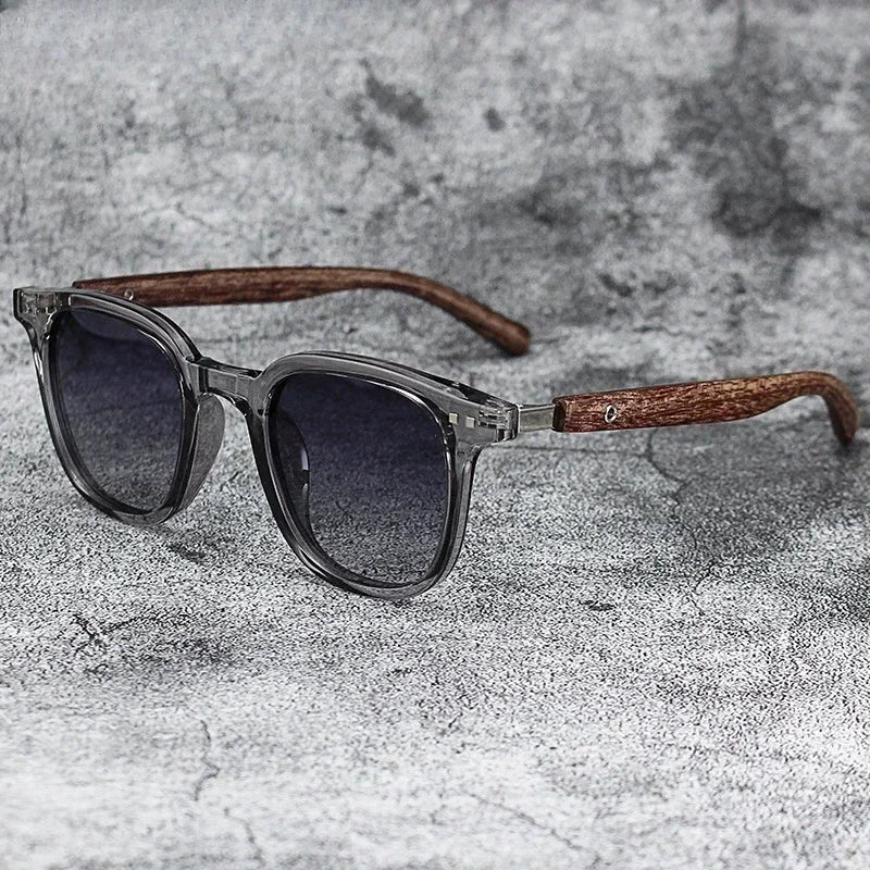 Retro Wood Grain Polarized UV Sunglasses