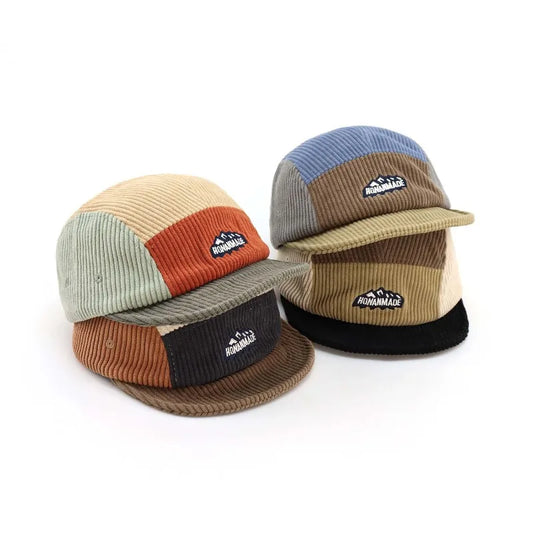 Five Panel Short Brim Corduroy Duckbill Cap