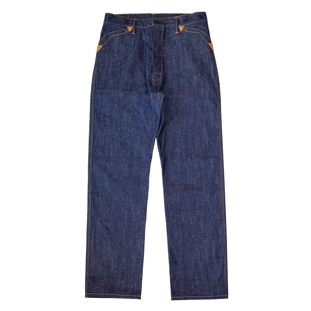 3-Pocket Leather Bound Overalls 14oz Neppy Denim Selvedge Jeans