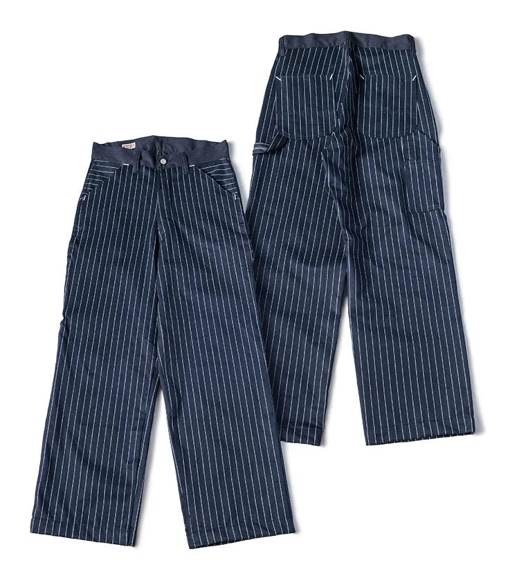 Striped Wabash Mechanic Work Pants - High Waist