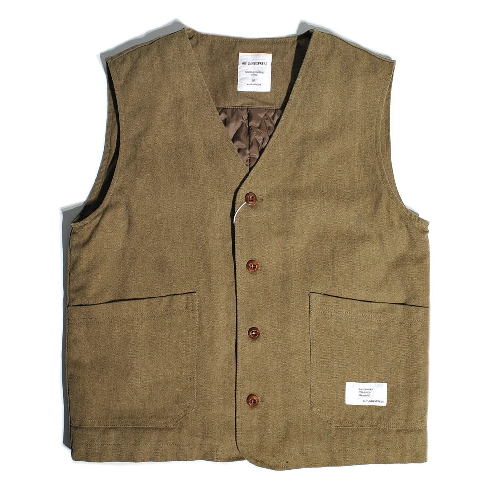 Heavyweight Canvas Denim Vest For Men