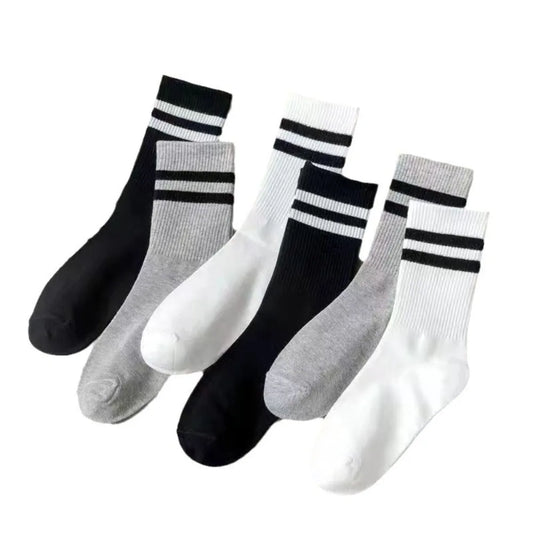 Men's Striped Breathable Sports Socks - Sweat Absorbing