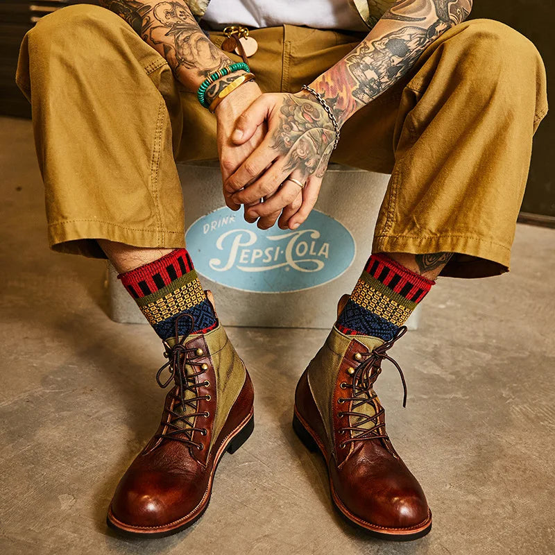 Men's Handmade Brown Ankle Boots