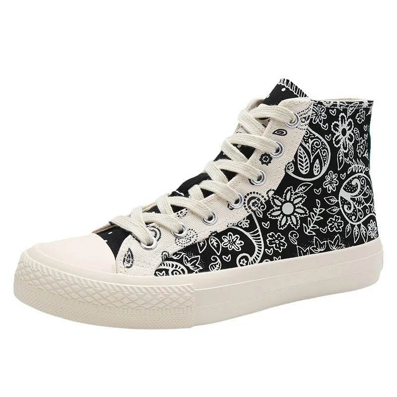 High Top Printed Canvas Sneakers