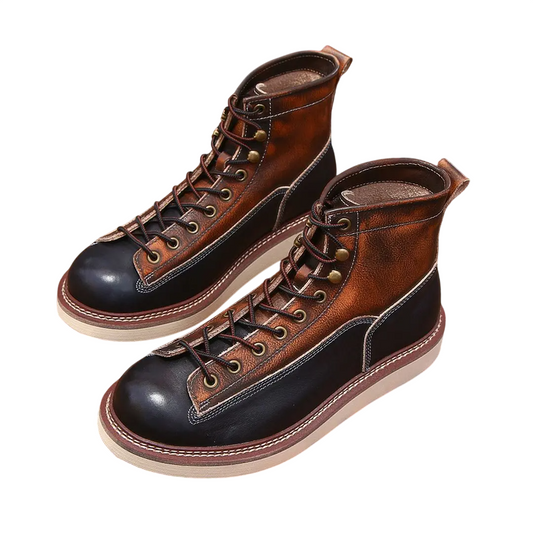 Retro Durable Stitchdown Rugged Style Boots - Genuine Leather