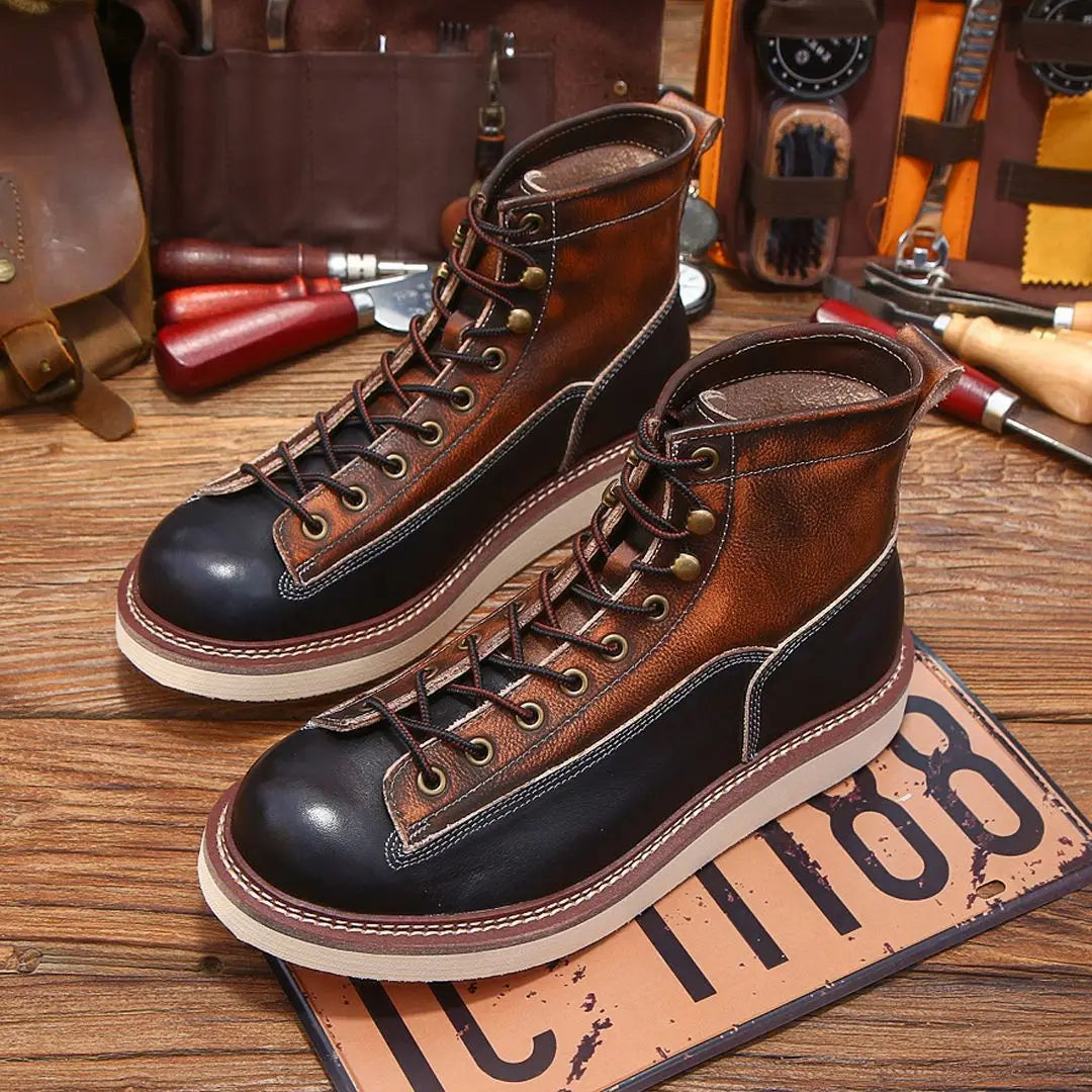 Retro Durable Stitchdown Rugged Style Boots Heritage Genuine Leather