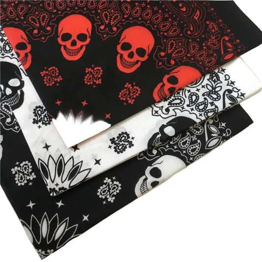 Skull Paisley Bandana – 100% Cotton