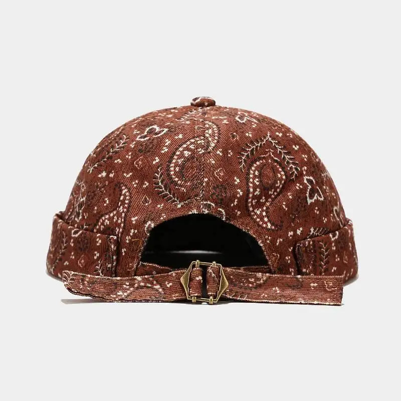 Cotton Paisley Brimless Docker Caps