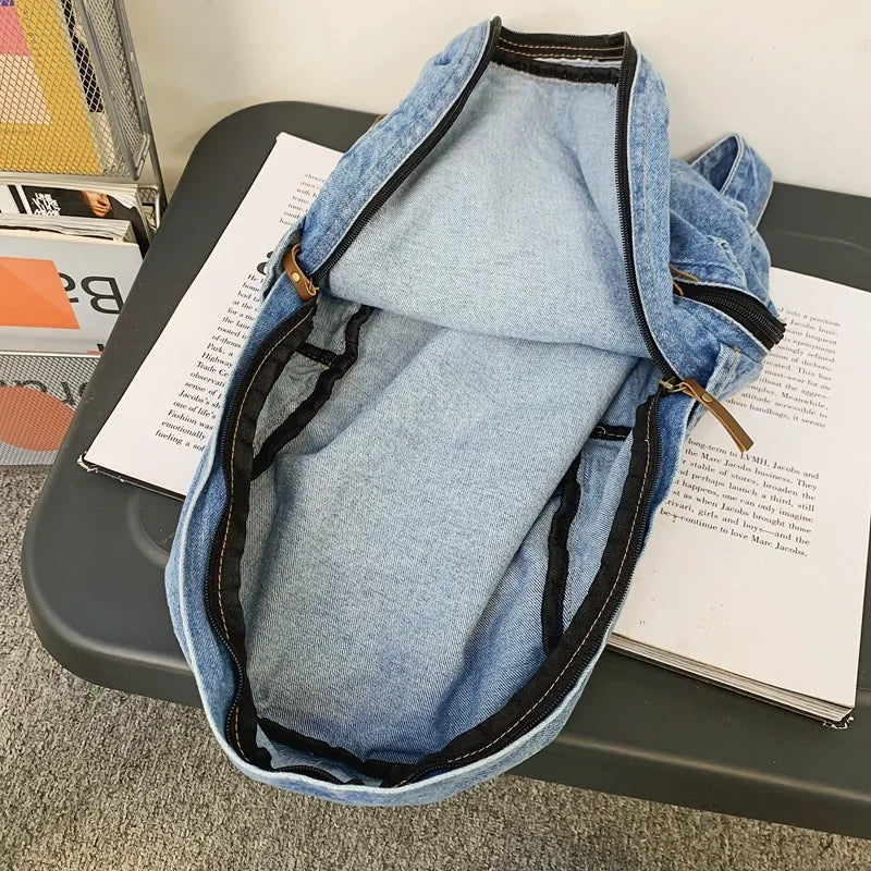 Large Capacity Denim Backpack
