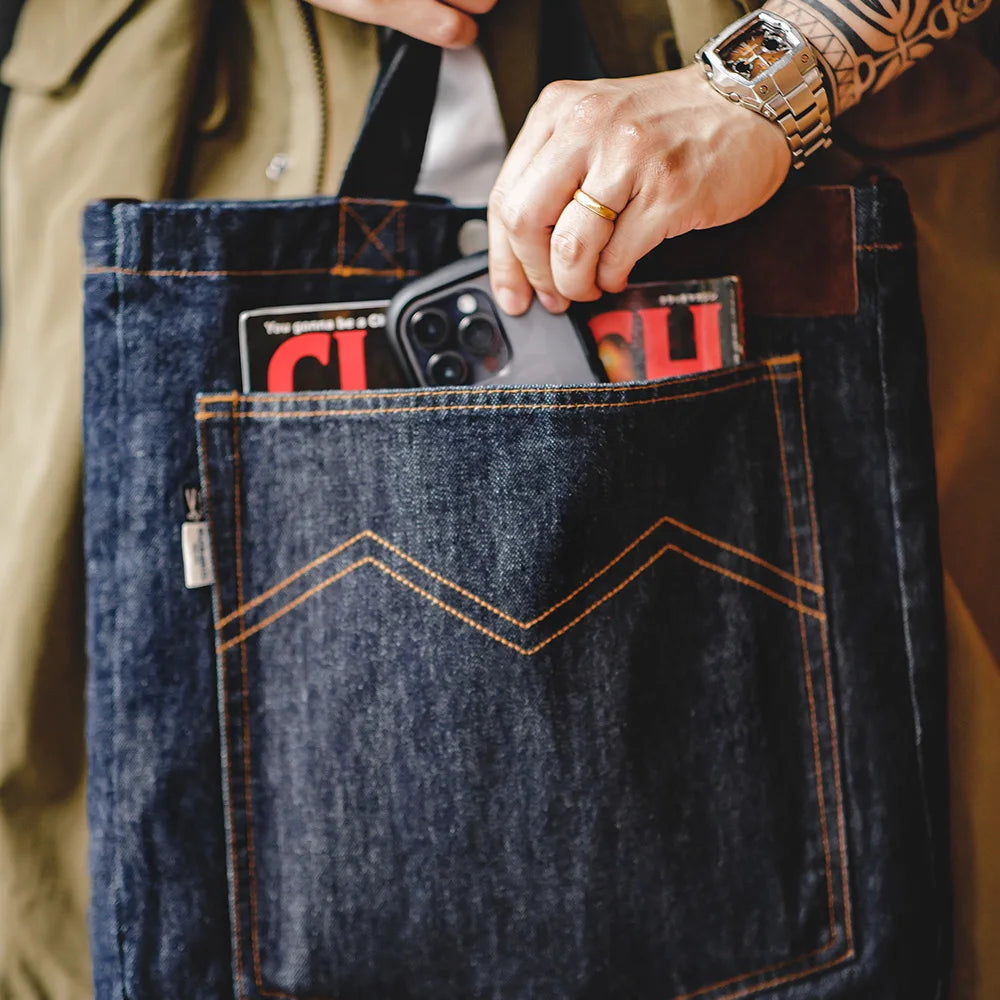Retro 14oz Denim Bags Single Shoulder Crossbody Tote Bag