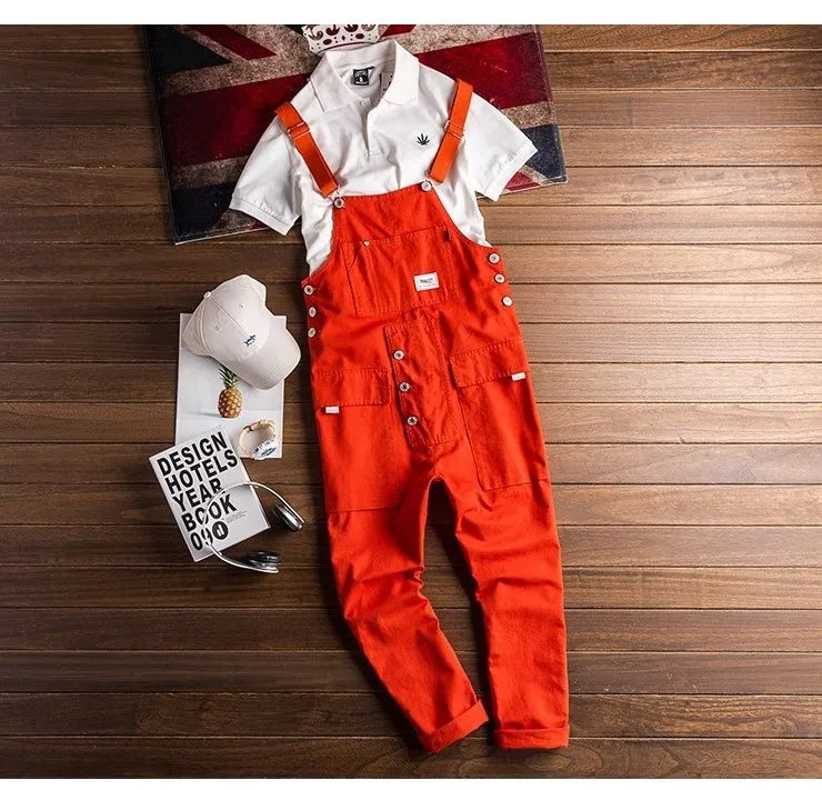Men's Cargo Jumpsuit Overalls - Cotton