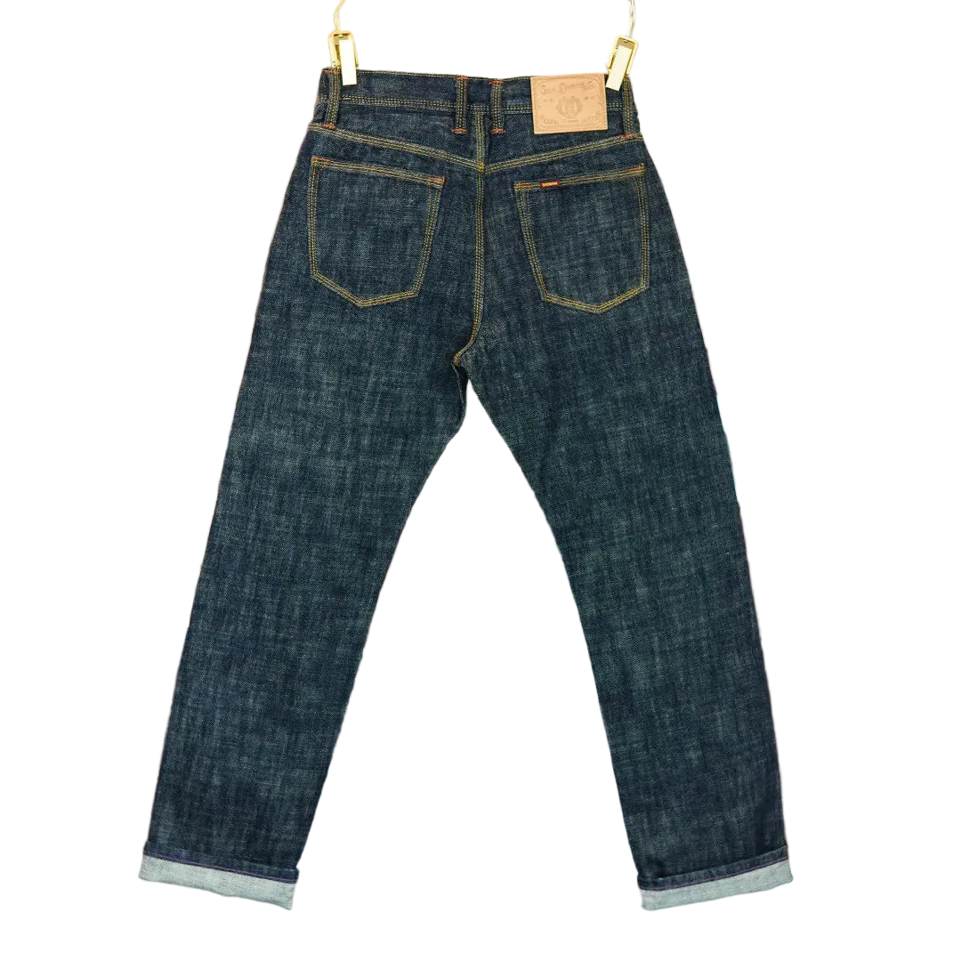 One-Wash Raw Denim 18oz Selvedge Jeans - Heavyweight Straight-Leg 100% Cotton