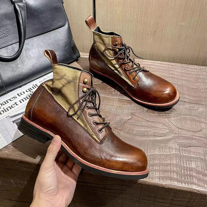 Men's Handmade Brown Ankle Boots