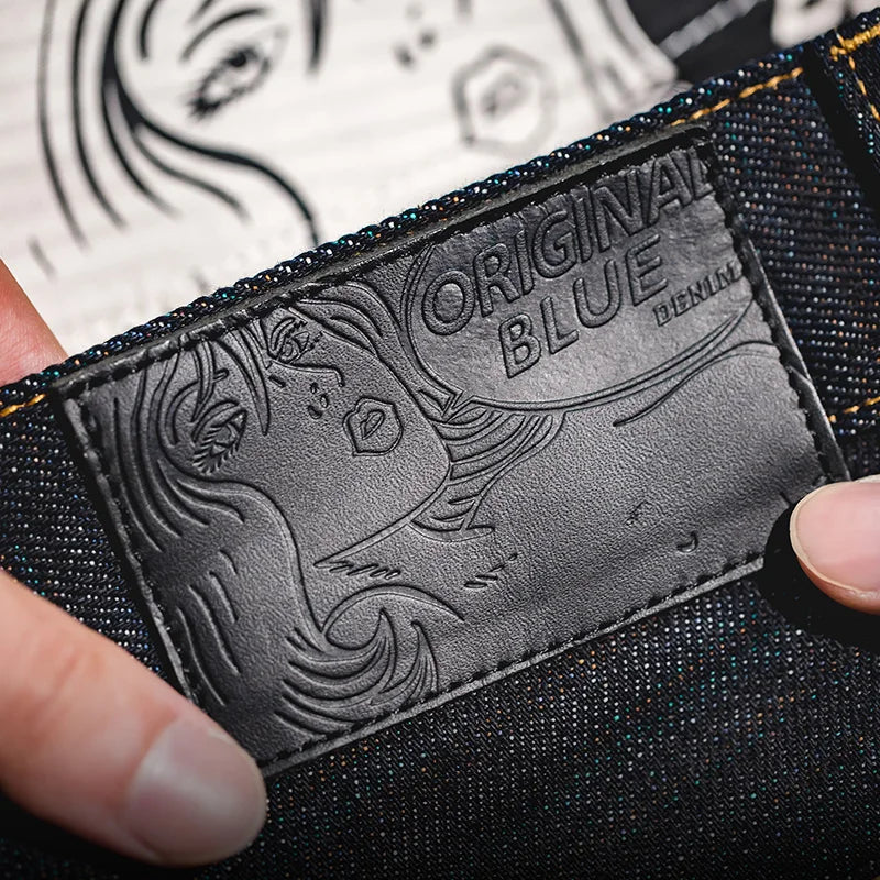 13.5oz Heavyweight Selvedge Raw Denim Jeans - Cotton Straight Leg