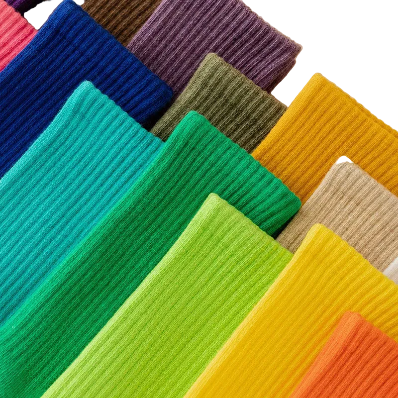 1 Pair Unisex Solid Color Breathable Cotton Socks
