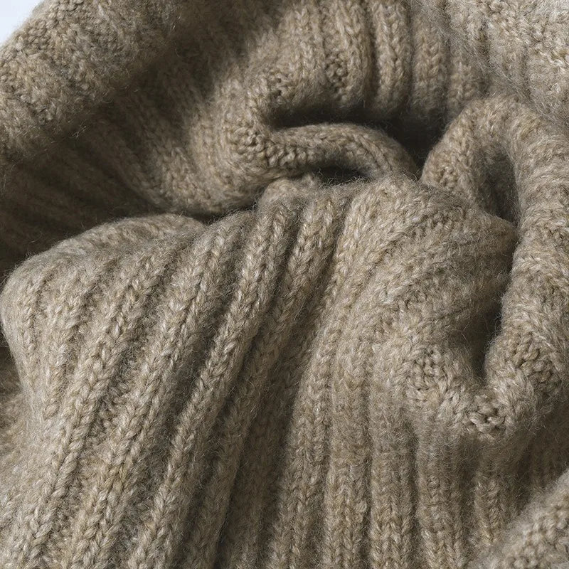 Thick Wool Beanie Hat - Warm Knitted Cap