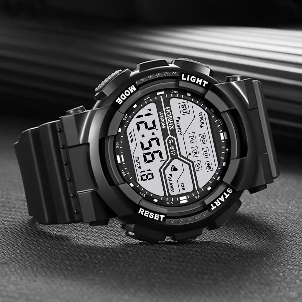 Men's Sport Watch - Multifunction Large LED Screen Electronic & Waterproof