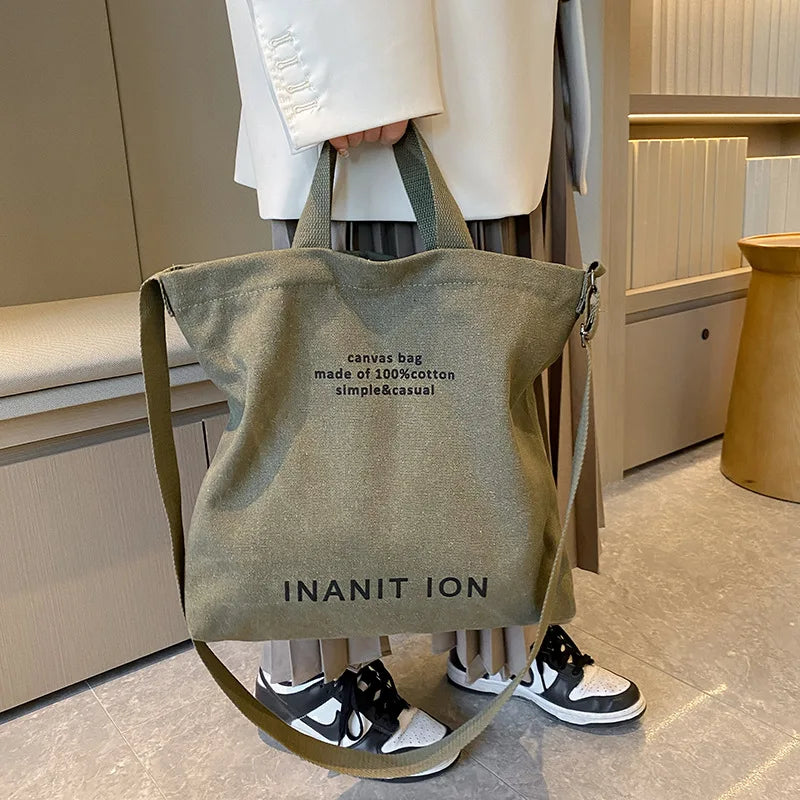 Unisex Japanese Canvas Thick Handbag Satchel